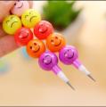 Smiley Cartoon Stationery Pencils Children Gift Rainbow Pen With Funny Faces. 