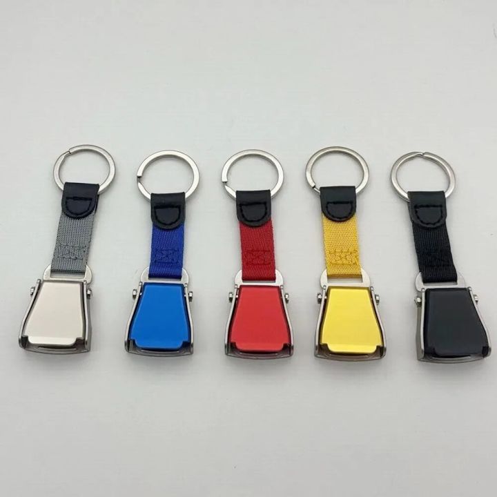 Airplane Airline Flight Small Gifts Blue Seat Belt Mini Safety Seatbelt Plane Buckle Keychain Strap Key Chain For Flight