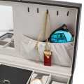 Jewelry Box 8 Slots Watch Organizer Storage Case PU Leather with Lock Hanging Hooks and Mirror for Men Women. 