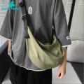 Green Home Men Crescent Bag Solid Color Firm Stitching Men Messenger Bag. 