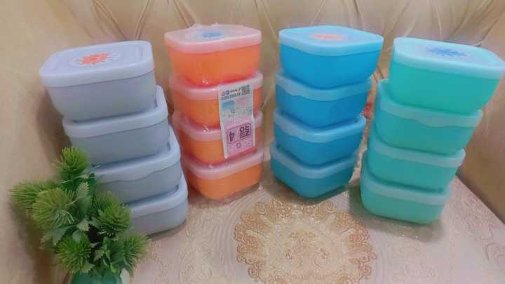 splash Square Mini 250ML Bowls Pack of 4 / Splash Extra Small Bowl  250 ML Pack Of  4 With Lid (Square)