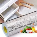 Self Adhesive Aluminium Foil Sticker Sheet Roll for Kitchen Silver/Golden - Oil Proof Waterproof Aluminium Sheet. 