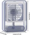 Portable Air Conditioner Fan Big Size | 3-in-1 Mini Air Cooler with Ice & Humidifier | USB Electric Fan with Water Mist | LED Lights | Adjustable Wind Speed | Small Desktop Cooling Fan for Room, Office & Home | 10inches. 