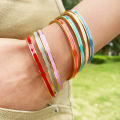 Zalman 3mm Width Colorful Enamel Thin Bangles Stainless Steel Gold Color Cute Lover Bracelets for Women Trendy Jewelry New 2023. 