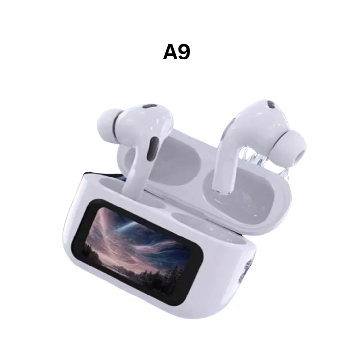 Airpods V20 / A9 ANC/ENC Dauble Dark Noise Reduction Battery Display Touch Control Bass Boosted Sound Quality Bluetooth Wireless Earbuds For Android and iOS/ black/white airpods