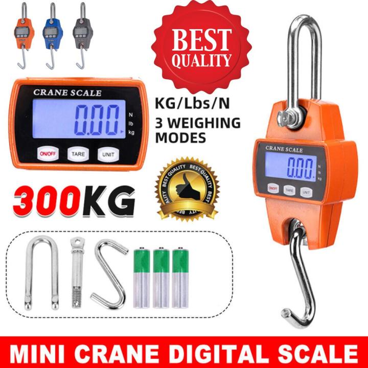 Heavy Duty Digital Hanging Hook Scales – Mini Crane Scale - Stainless Steel Hook - Portable Industrial Weighing Crane Scale for Home Farm Factory - LCD Display Scale Handheld Scales Small Scale Weight Machine - Digital Weight Weighing Machine