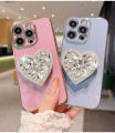 Applicable Voice Transmission Note30Pro Phone Case Rhinestone Love Bracket POVA4 New InfinixHot20 Silicone. 