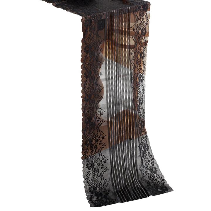 Lace Tablecloth Stylish Transparent White Black Table Covers