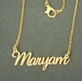 MARYAM NAME NECKLACE LOCKET ; STAINLESS STEEL. 