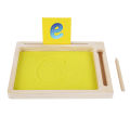 PinShang Sand Tray With Pen 36 Cards Toddler Wooden Sand Tray Toys Write Letters And Numbers Starter Educational Toys Gifts For Kids. 