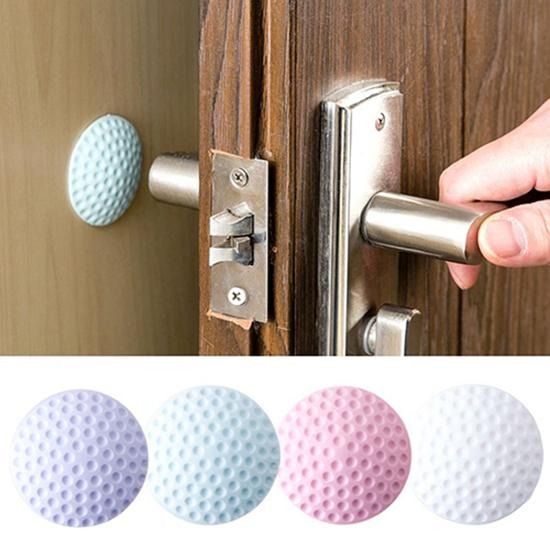 Self-Adhesive Rubber Wall Protector - Door Handle Buffer Bumper Guard Stopper, 50mm Diameter