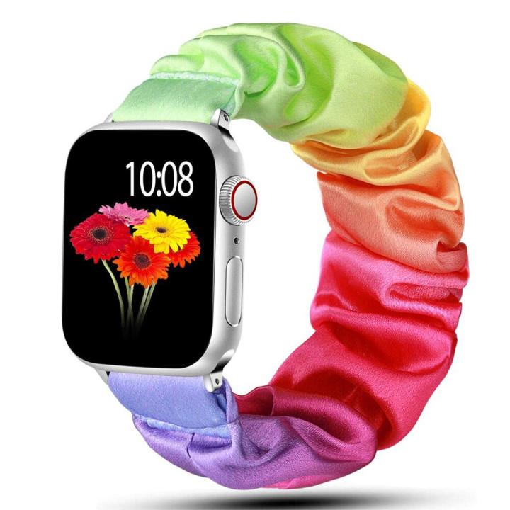 Scrunchie strap for Apple watch band 44mm 40mm 38mm 42mm 40 44 mm Elastic watchband Bracelet correa iwatch series 8 7 6 5 4 3 SE Daraz.pk