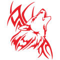 Decorative Sticker Stylish Pattern Howling Wolf Car Decal. 