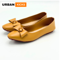 Pumps For Women Mehroon, Yellow, Black Ladies Pumps, Ultra Soft Cushioning just Like Feather, Minimalist Bow Style With Golden Dot Design Essential For Every Day Use - University/College Girls, Office Wear, Casual wear - Urban Kicks. 