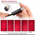 Car USB Atmosphere Ambient Star Light -BIMEE car Interior Lights LED Decorative armrest Box car roof Full Star Projection car Interior Atmosphere Lights - Red Color. 