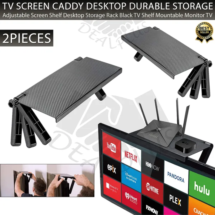 Screen Rack Shelf Stand 2 Pcs Screen Top Shelf TV Screen Caddy Holder Adjustable Screen Shelf ...