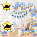 Wonderful Happy Birthday Theme Set "Including Birthday Banner +30 Balloons + 2 Foil Balloons Stars" - Grand Birthday & Party Items, Birthday Decorations & AccessoriesThemes for Baby, Boy & Girl, Birthday Decoration. 