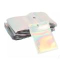 5 Pcs Resealable Holographic Bags, Smell Proof Mylar Pouch with Clear Window for Food Storage Party Favor Business Flat Zipper Closure Bag (Holographic Color, 2.75 x 4 Inch). 