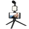 Vlog Shooting Kit Mini LED Video Light | Vlogging Kit Equipment Tripod with Bluetooth Remote for phone Tablet SLR Camera | Flexible Tripod Kit for Live Streaming | Accessories for Mobile Phone Video Recording Tripod with mic Light. 