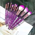 TYMO 10pcs Glitter Makeup Brushes Set Diamond Crystal Handle Blending Foundation Powder Eyeshadow Eyebrow Brush Beauty Make Up Tools. 