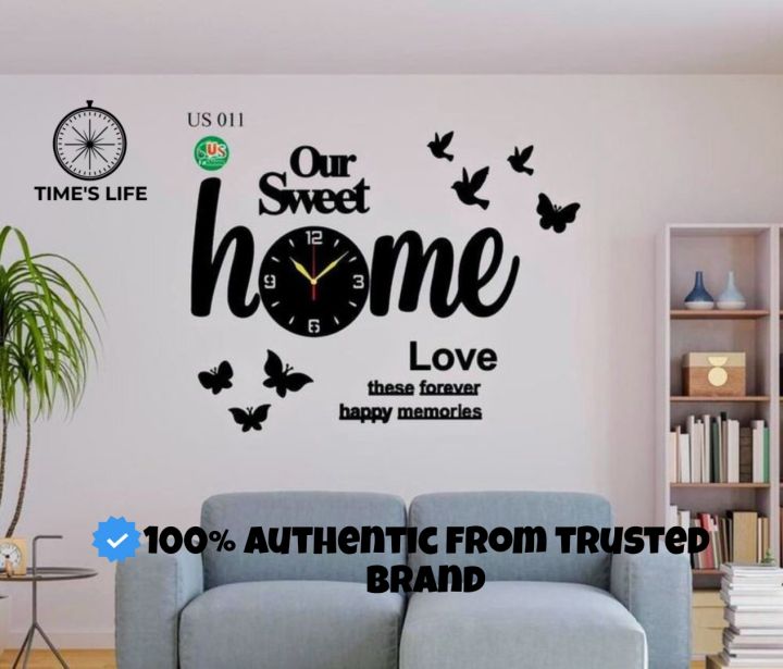 Wall Clocks, Butterflies & Sweet Home 3D Wooden Watch DIY Design clock .smart watch.wal clock.clock wall stylish.clocks.clock for room fancy.clock /  fancy wooden.wooden wall decoration item / room decoration item / home decoration item