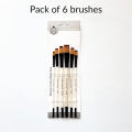 Pack of 6 paint brushes – Flat brush angular brush round tip artist brushes for painting. 