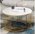 2 Pieces  center table dining table Nesting Table coffee table/ With iron Base and Wooden Top. 