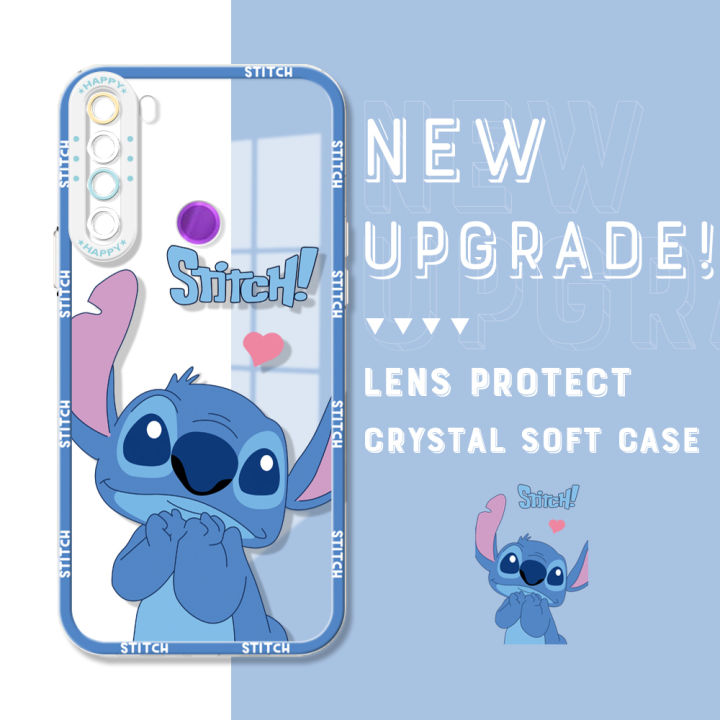 AMORVOR for Redmi Note 8 Back Cover Blue Monster Crystal Case Camera Protection Transparent TPU Soft Phone Cases