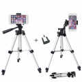 3110 - 3 In 1 Professional Portable Mobile Phone & Dslr Tripod Stand With 3-Way Head Tripod. 