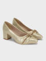 Unze London Women "DIADEM" Shimmery Block Heel Courts For Women - Courts Shoes For Women. 