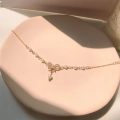 Korean Pearl Bracelet with Charm Crystal Bow For Girls Pearl Link Chain Bow Knot Bracelet Jewelry for Women. 