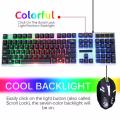 RGB Lights Keyboard and Mouse Wired Keyborad and Mouse Ice Armor BT-300 White and Black. 