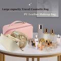 Portable Large Capacity Travel Cosmetic Bag with Handle Makeup Organizer Bag Storage Makeup Bag Waterproof PU Leather Travel Toiletry Bag for Women. 