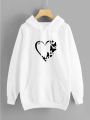 Heart Butterfly Printed Fleece Full Sleeves Pull Over Comfortable Hoodie For Girls & Women. 