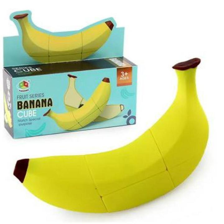 Banana Twist: 3x3 Realistic Fruit-Shaped Rubik's Cube Puzzle Toy for Kids
