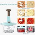 Manual Hand Push Chopper - Manual Hand Operated Chopper Pump Action With Free 3 Blades Food Processor - High Quality Food Processor Chopper 1.5L. 