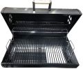 Large Barbecue Smoker Grill Oil Drum Charcoal BBQ Grill with Smokestack with Wheels and Thermometer. 