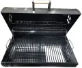 Large Barbecue Smoker Grill Oil Drum Charcoal BBQ Grill with Smokestack with Wheels and Thermometer. 