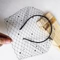 Black/White Veil Headband White Fascinator Birdcage Veil Funeral Violette Wedding Accessories Masquerade Ball Bachelorette Velo. 