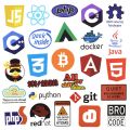 Programming Language Logo Cool Stickers for Laptop Car DIY Stickers nternet Java JS Php Html Cloud Docker. 