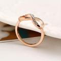 Luxury 8 Infinity Zircon Inlaid Ring Wedding Evening Party Women Finger Jewelry. 