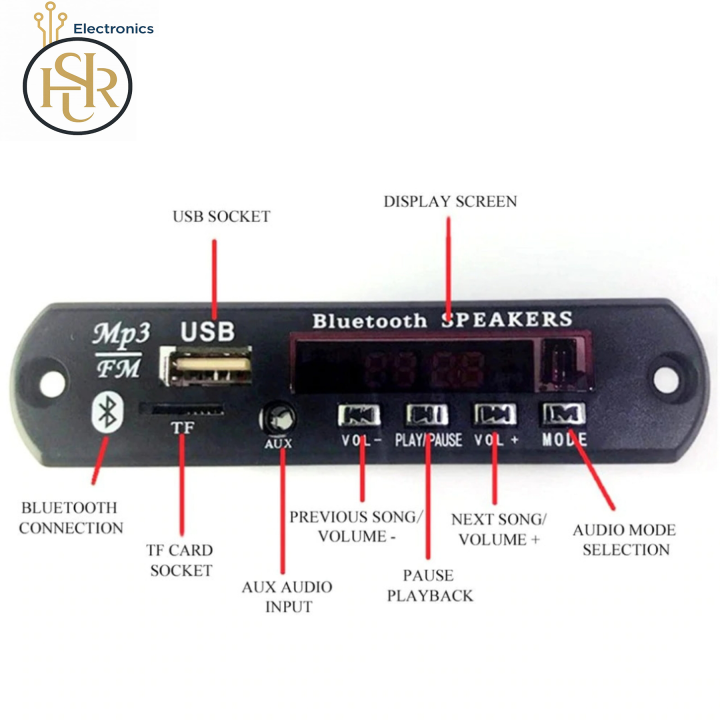 Bluetooth%20MP3%20Player%20with%20Remote%20Control%20Audio%20Module%20Support%20AUX%20TF%20USB%20FM%20Radio%20For%20Car%20Accessory%20-%20Image%202
