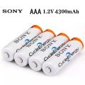 Pack of 2 AAA Sony Rechargeable Cells (Remote Size), AAA Rechargeable Battery Cell PENCIL SIZE Imported Sony Cycle Energy NiMH 1.2v 4300mAh 1000 Cycles Batteries Cells. 