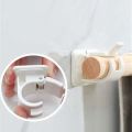 HYQZLTCA 8Pcs Self-Adhesive Hooks Wall Mounted Curtain Rod Bracket Shower Curtain Rod Fixed Clip Hang Rack. 
