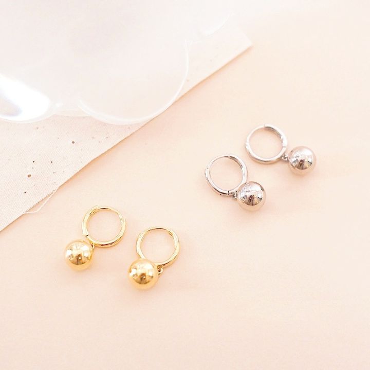 [ New ] Retro Women's French Metal Ball Delicate Small Earrings 2024 Trendy Men's Beautiful Circle Minimalist Design Ear Clip