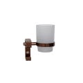 STYLISH BATHROOM ACCESSORIES SET | SHINY COPPER | 4-PIECE ALUMINUM SET | RUST-PROOF | MODERN DESIGN | SOAP DISH, BRUSH HOLDER, TOWEL ROD, GLASS SHELF. 