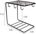 6 Hooks coffee cups rack in black,Metal Drying cups n saucer rack, Dining Table Stand Home and Kitchen Accessories. 