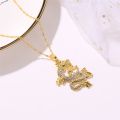 Minimalist Gold Animal Chinese Dragon Pendant Necklace Men Hip Hop Jewelry Fashion Dragon Necklace New Year Gifts. 