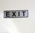 EXIT Plate (18cm x 5cm) Aluminium Sign Plate (Mirror OR Glass Mountable Name Plate) - 1 Piece. 