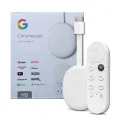 Google Chromecast - Streaming Device with HDMI Cable and Voice Search Remote - Stream Shows, Music, Photos, Sports from Phone to TV - Includes Cleaning Cloth, Pouch - HD Version - Snow. 